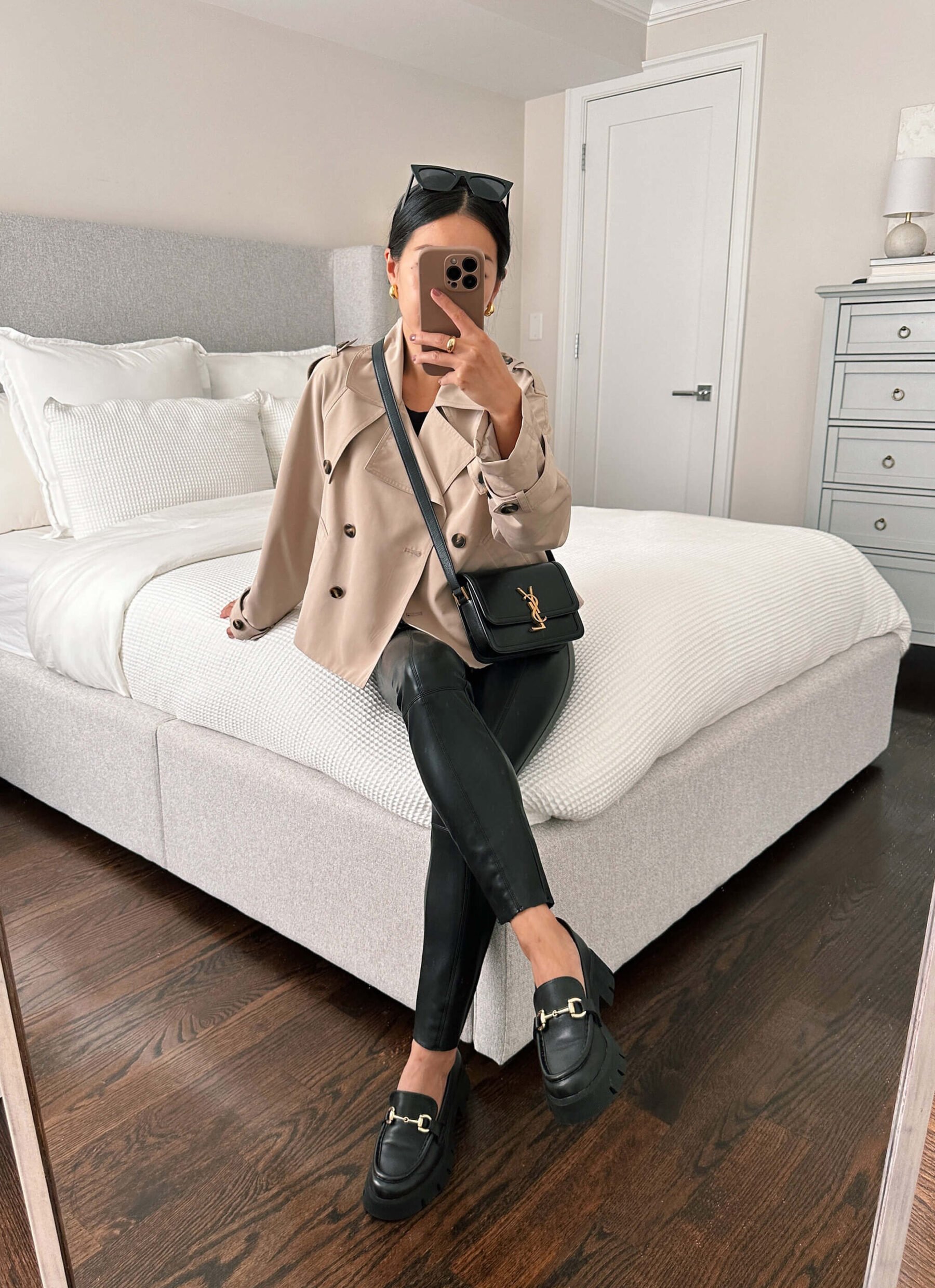 bcbg chunky black platform loafers how to style