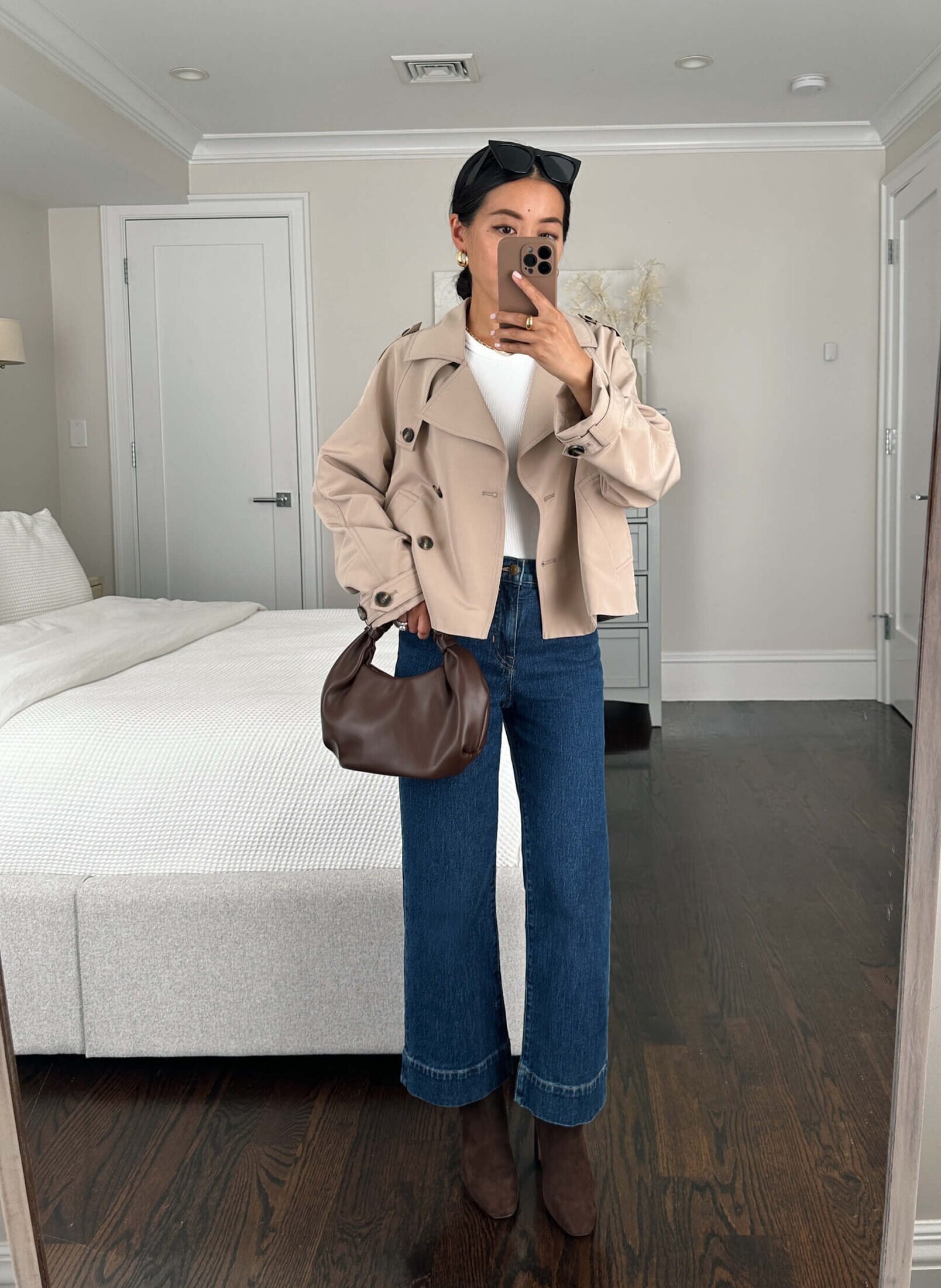 how to style wide leg jeans with boots petite
