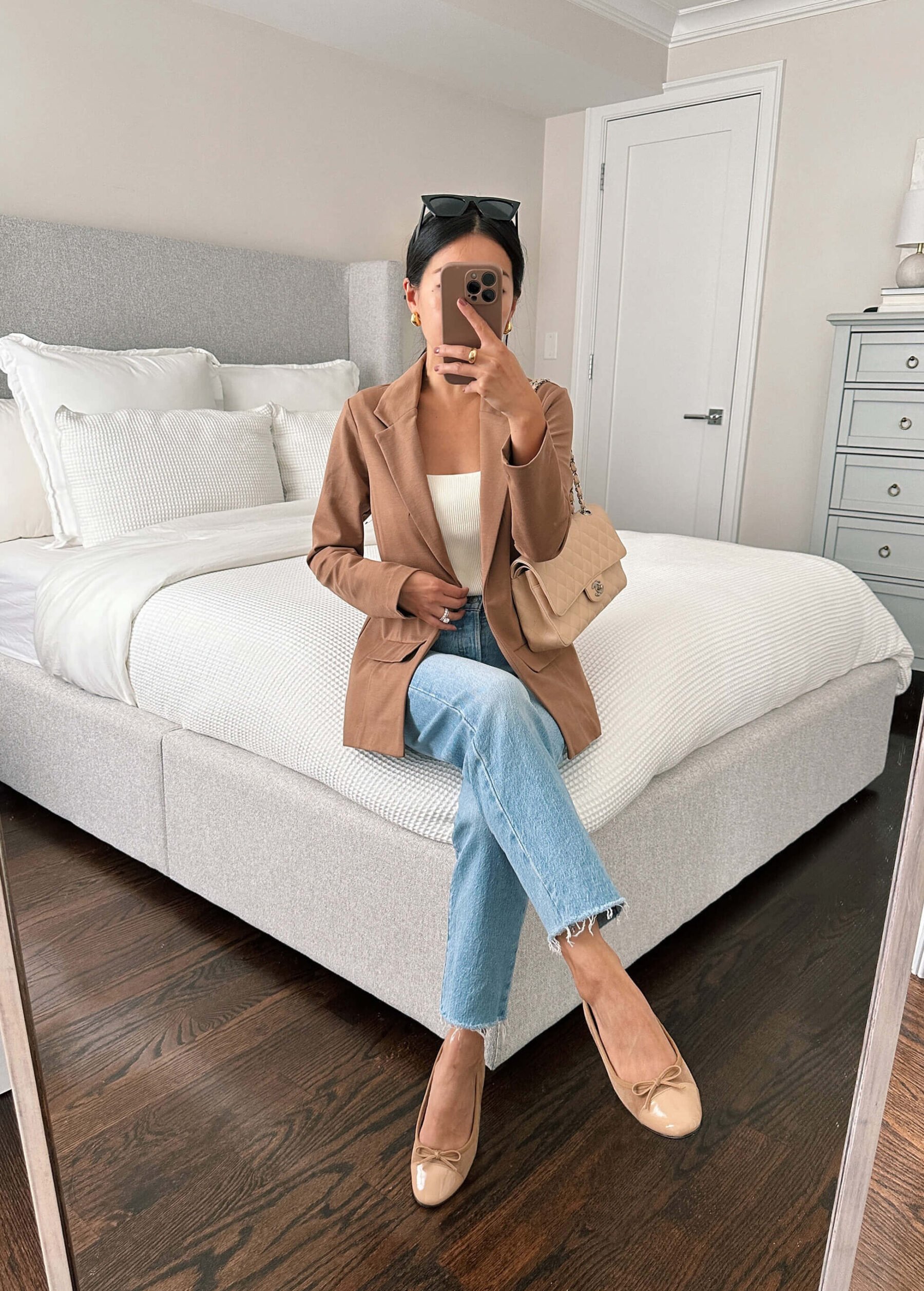 jeffrey campbell arabesque tan nude cap toe ballet flats