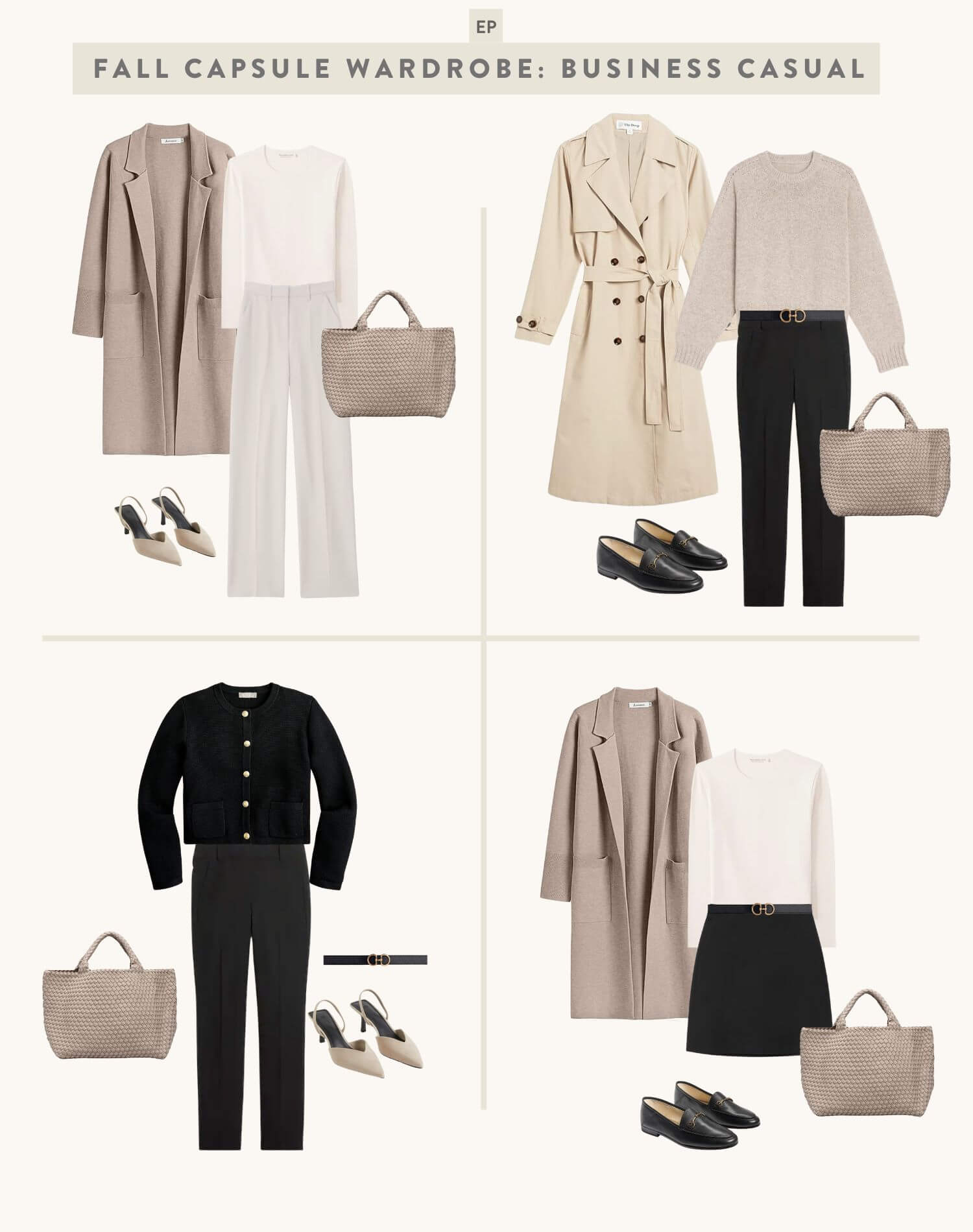 work to weekend fall capsule wardrobe outfits 2023