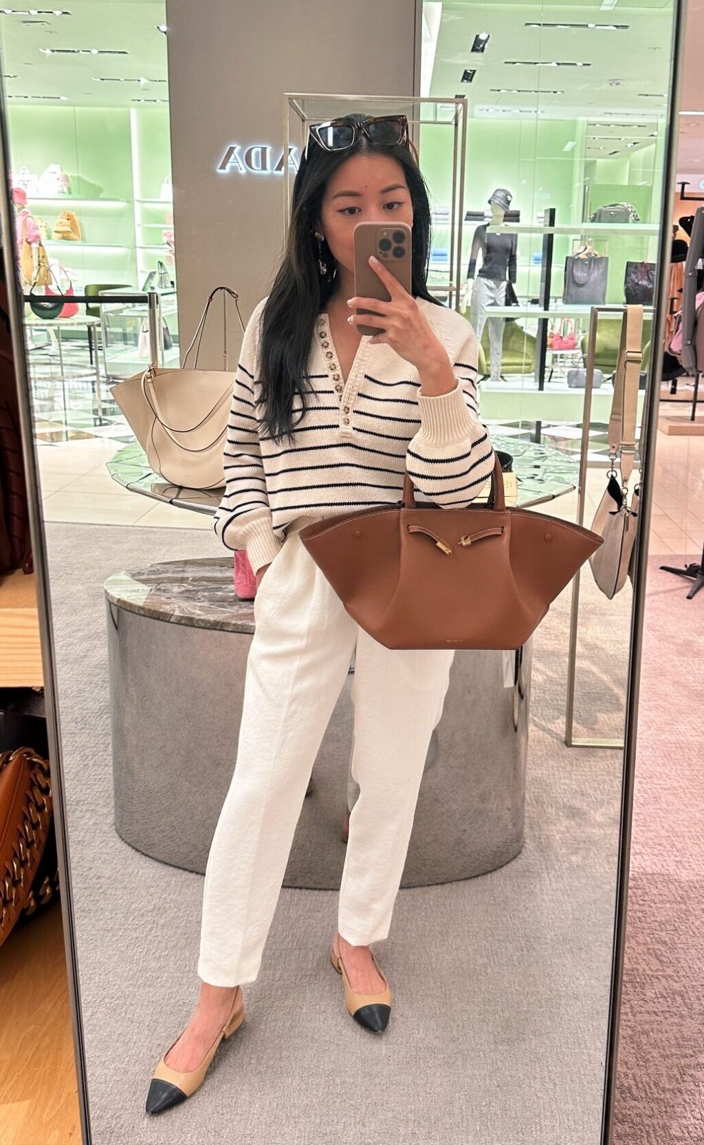 Demellier midi new york cognac bag on petite