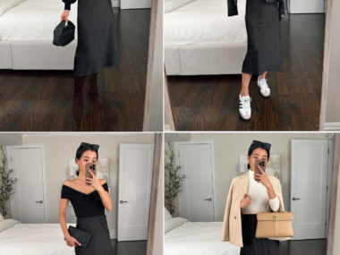 ways to style a slip skirt petite outfit fall winter