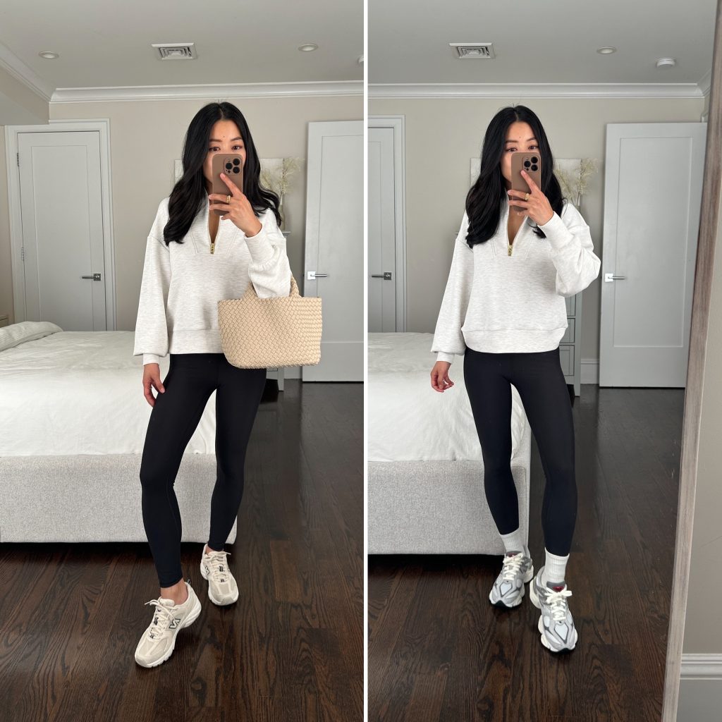 petite friendly travel wear varley zip up new balance sneakers