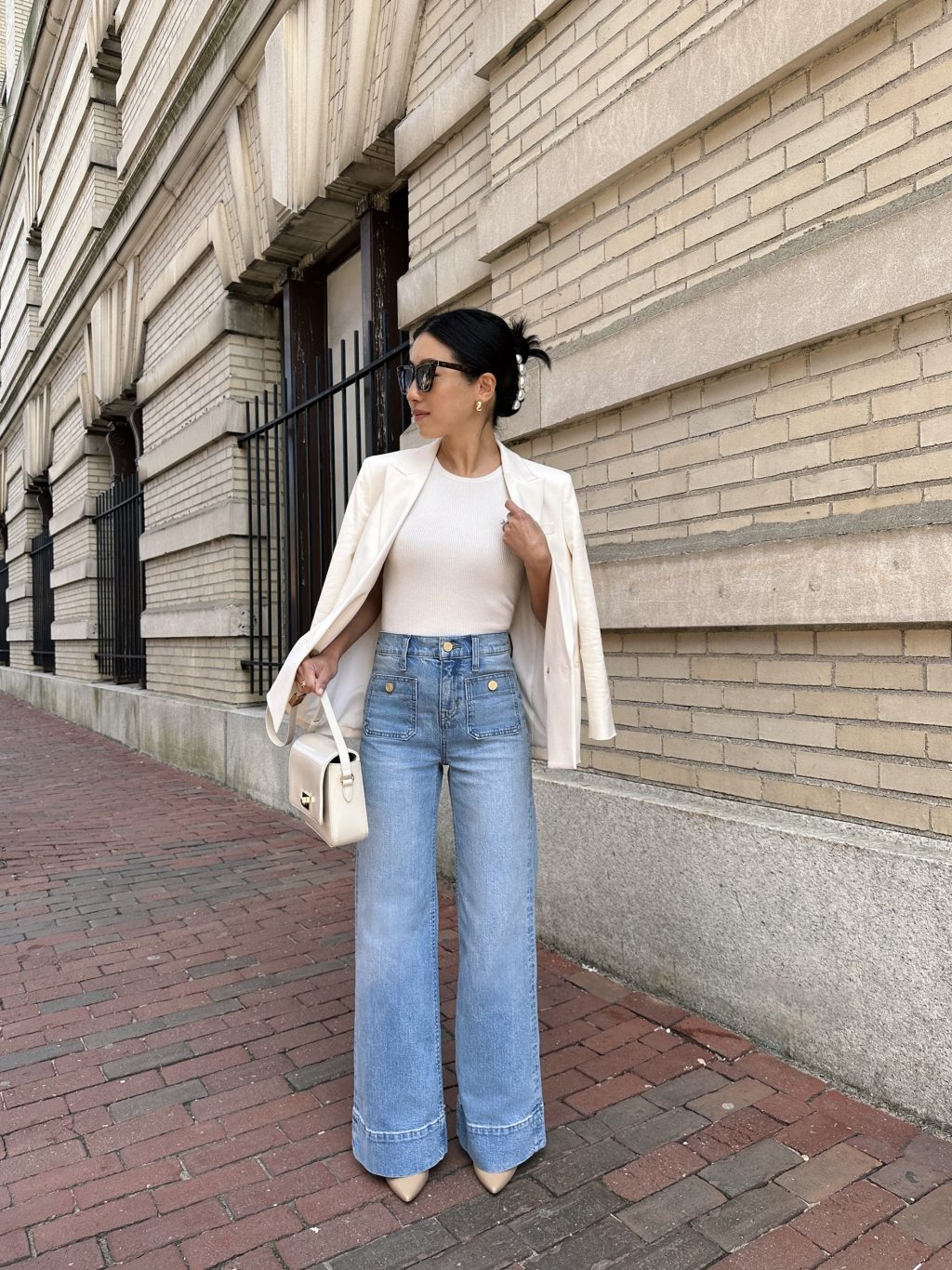 jcrew petite sailor denim trouser jeans