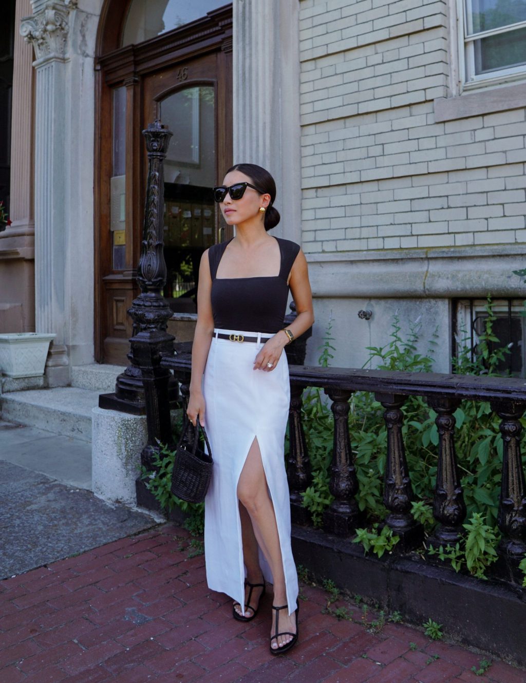abercrombie petite white maxi skirt black top sale