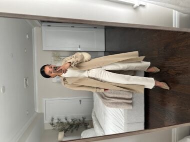 oak and fort trench coat madewell perfect vintage jeans gucci heels