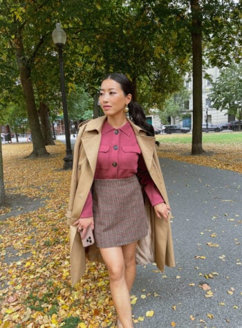 sezane scott trench coat petite outfit fall 2024