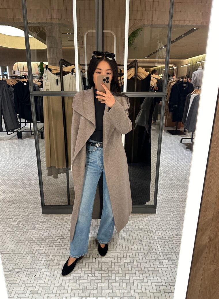 aritzia portfolio double face wool coat petite sale