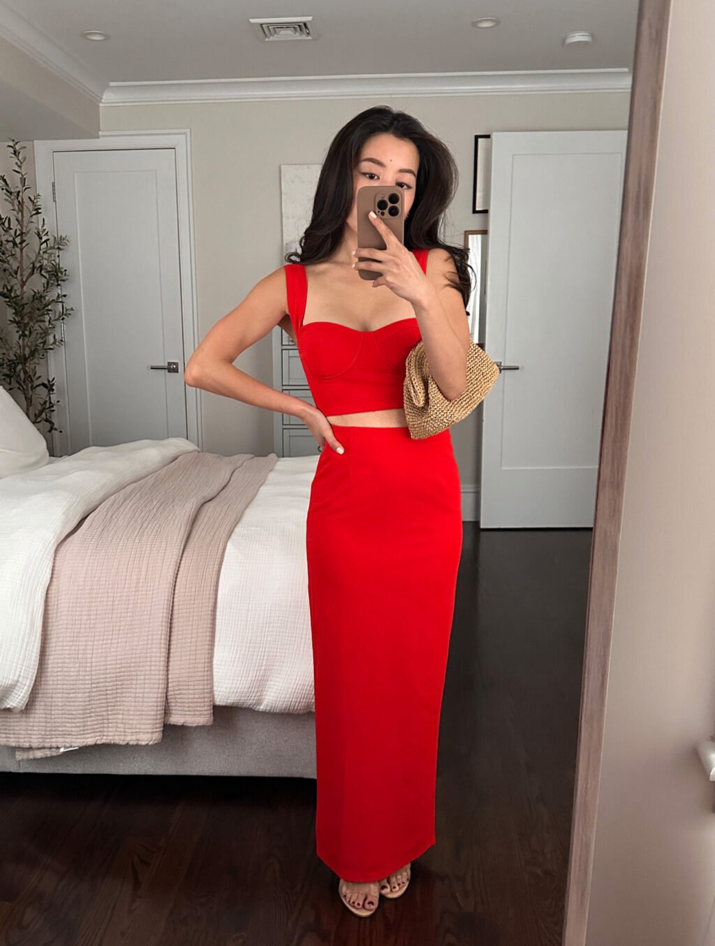 revolve red set petite friendly vacation outfit