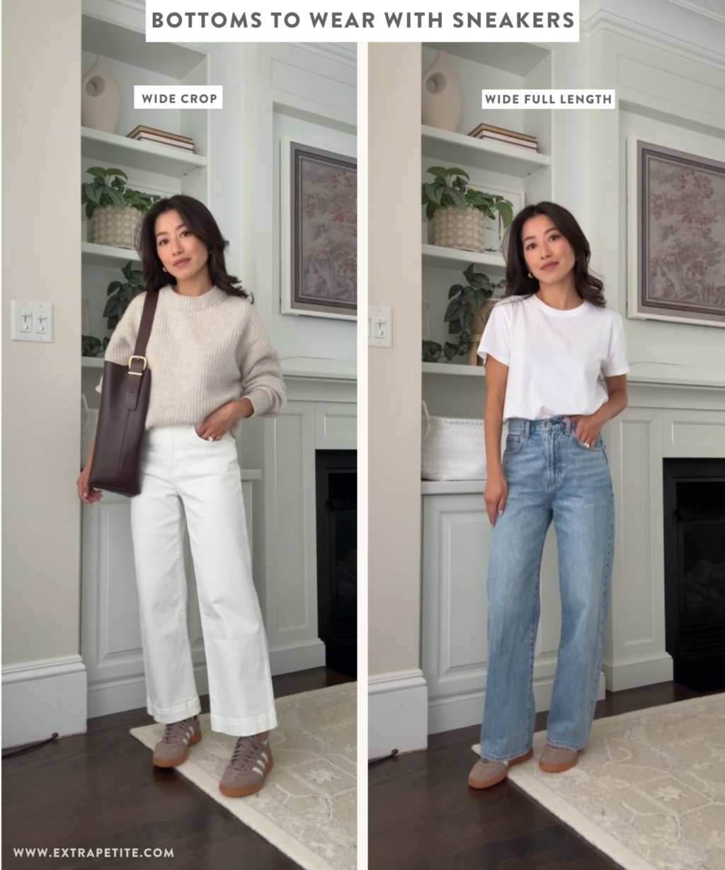 petite friendly jeans to wear with sneakers spring outfits