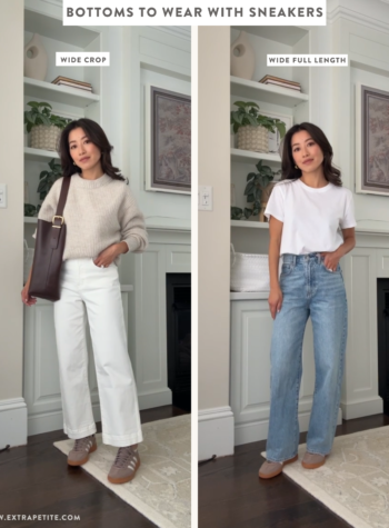 petite friendly jeans to wear with sneakers spring outfits