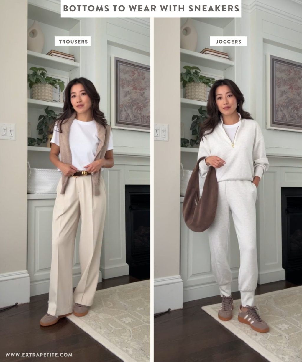 petite friendly pants to wear with sneakers spring outfits